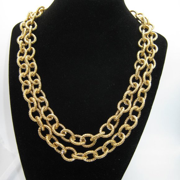 Givenchy Jewelry - Givenchy Vintage Double Strand Gold Necklace